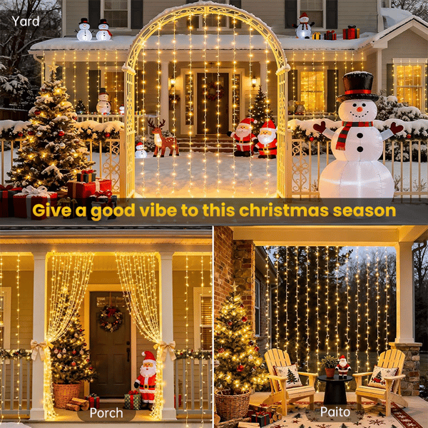 ✨ Remote Control LED Curtain Lights 8 Modes Star Fairy Lights with Timer for Home Decor