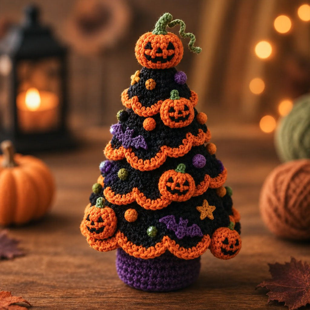 🎃Last day Promotion ⏰-Last day Promotion 🔥-🧶DIY Halloween Crochet Tree Kit for a Spooky & Fun Tabletop Decoration 👻