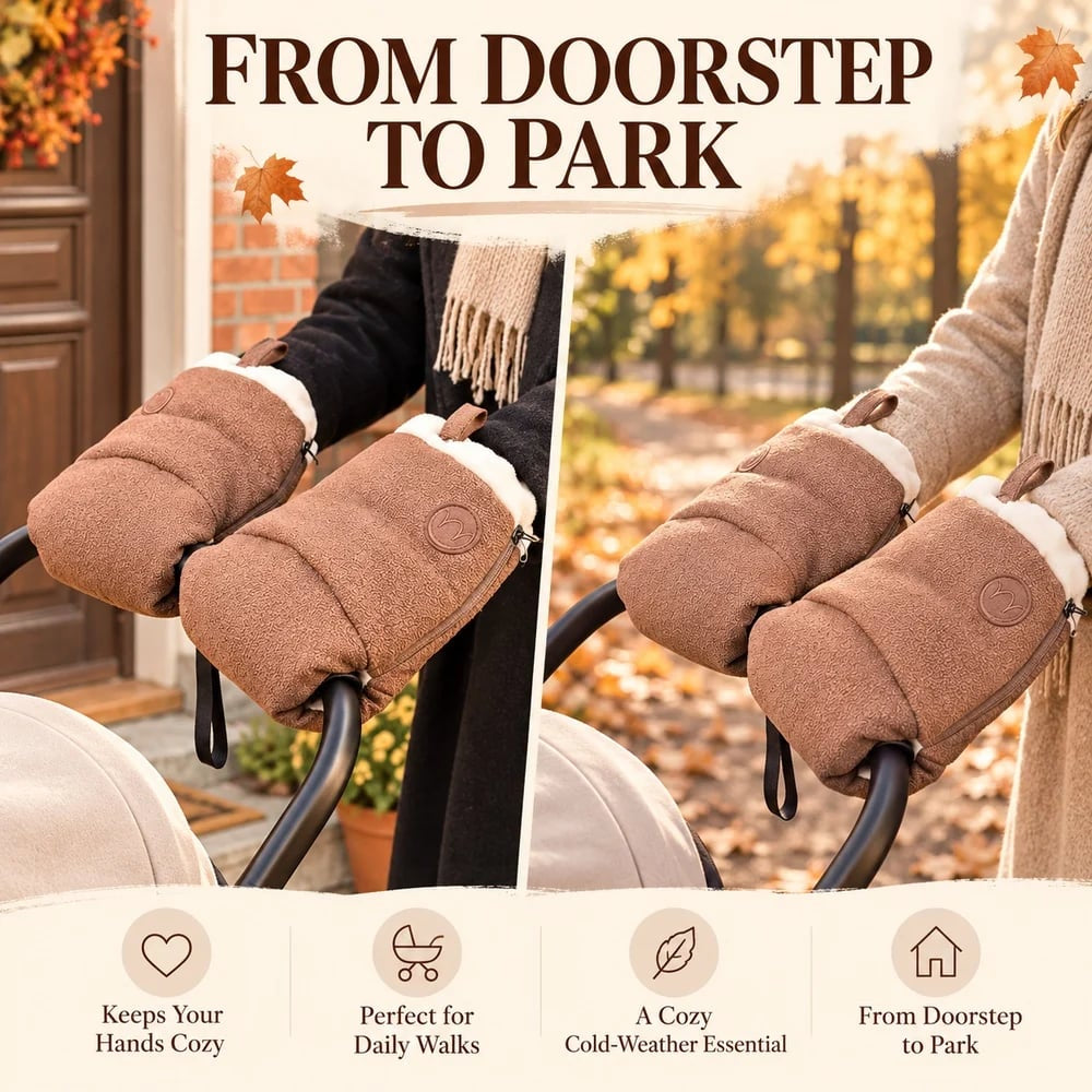 🧤 Last Day 50% OFF✨-❄️ Cozy Stroller Handlebar Mitts for Warm Winter Walks 👶
