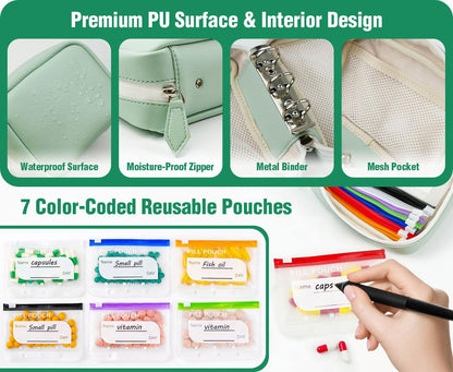 💊💧 A8 Waterproof Pill Pouch Set – 7–14 Day Storage, Crush-Resistant & Travel-Friendly ✨🧳
