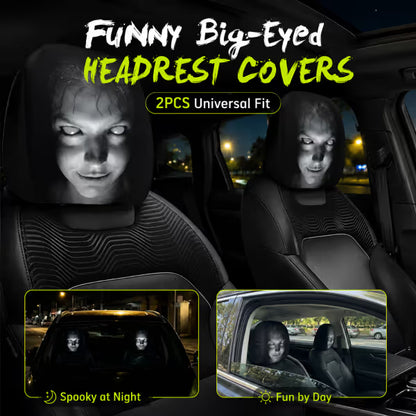 🚗 Funny Cartoon Car Headrest Covers – 2PCS Universal Fit for Fun Interior Style 😆