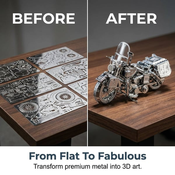 ⏰Last day Promotion 🔥-🏍️ Premium 3D Metal Motorcycle Puzzle for Creative DIY Builders ✨