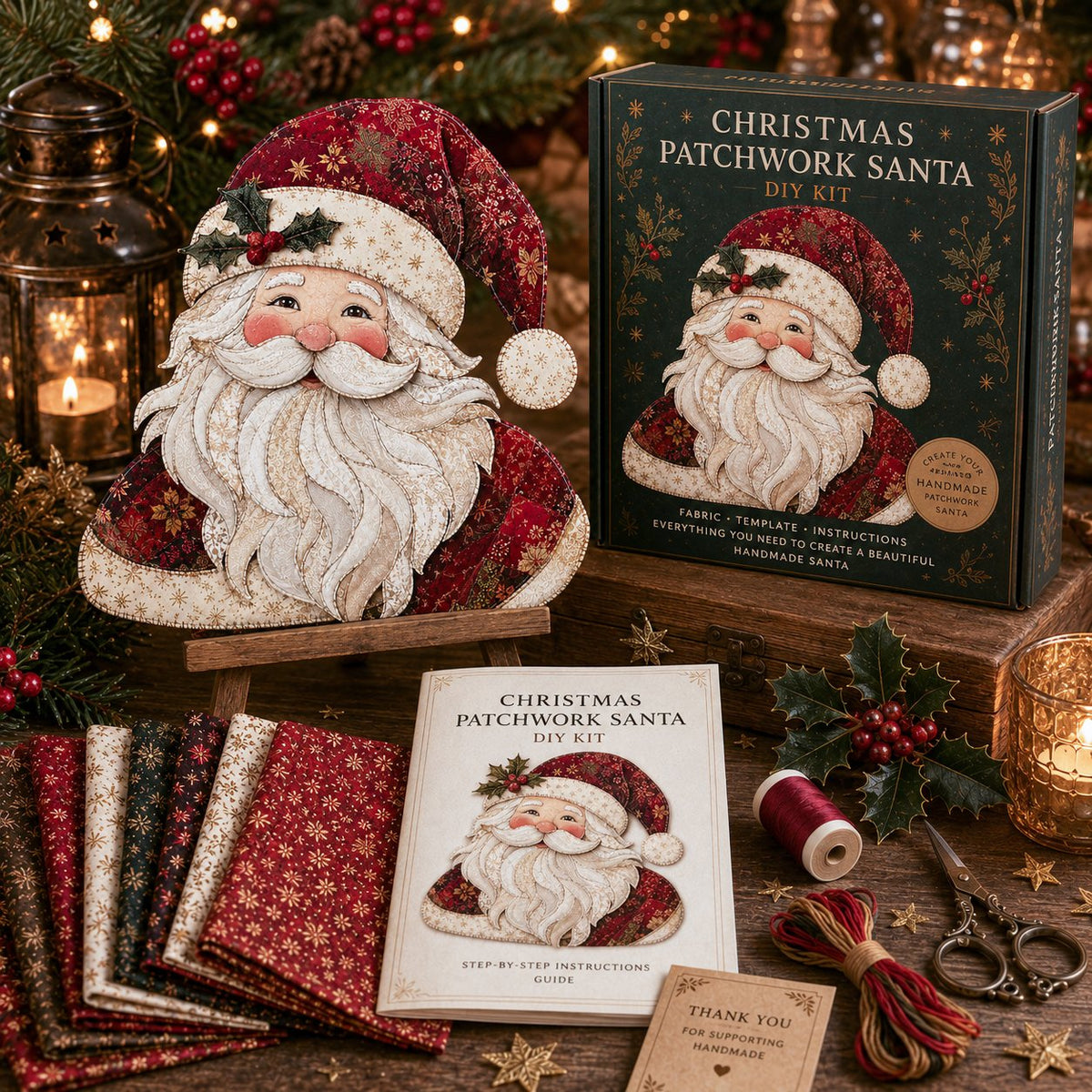 🔥 Holiday Celebration 50% OFF ✨-🎅Christmas Patchwork Fabric DIY Decor Kit for Fun Holiday Crafting & Festive Home Decor 🎄