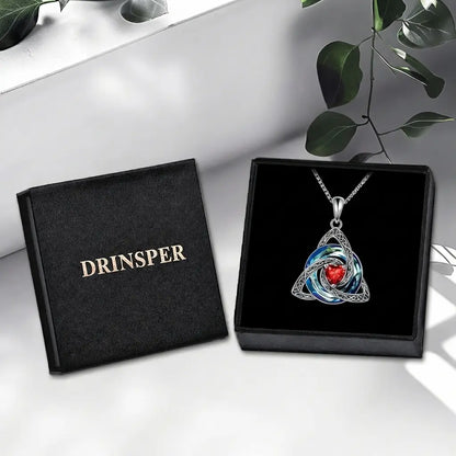 ✨ 50% OFF – Birthstone Celtic Trinity Knot Necklace – Silver-Plated Crystal Pendant Jewelry