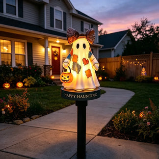 ⏰Last day Promotion 🔥-✨ Vintage Ghost Solar Garden Light Adds Spooky Charm to Your Yard 👻