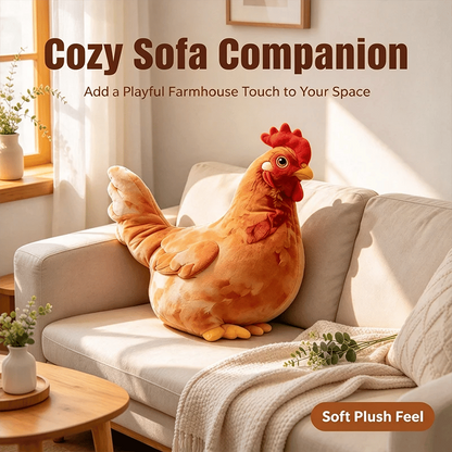 🐔Last day Promotion 🔥-☁️ Realistic Chicken Plush Pillow – Cute Cozy Farmhouse Decor Cushion 🏡