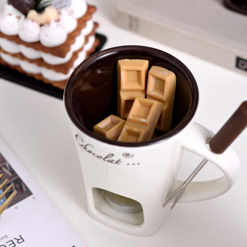 ☕ Last Day 50% OFF🕯️-🍫Handmade Chocolate Melting Mug for Cozy DIY Fondue & Sweet Holiday Treats 🎄