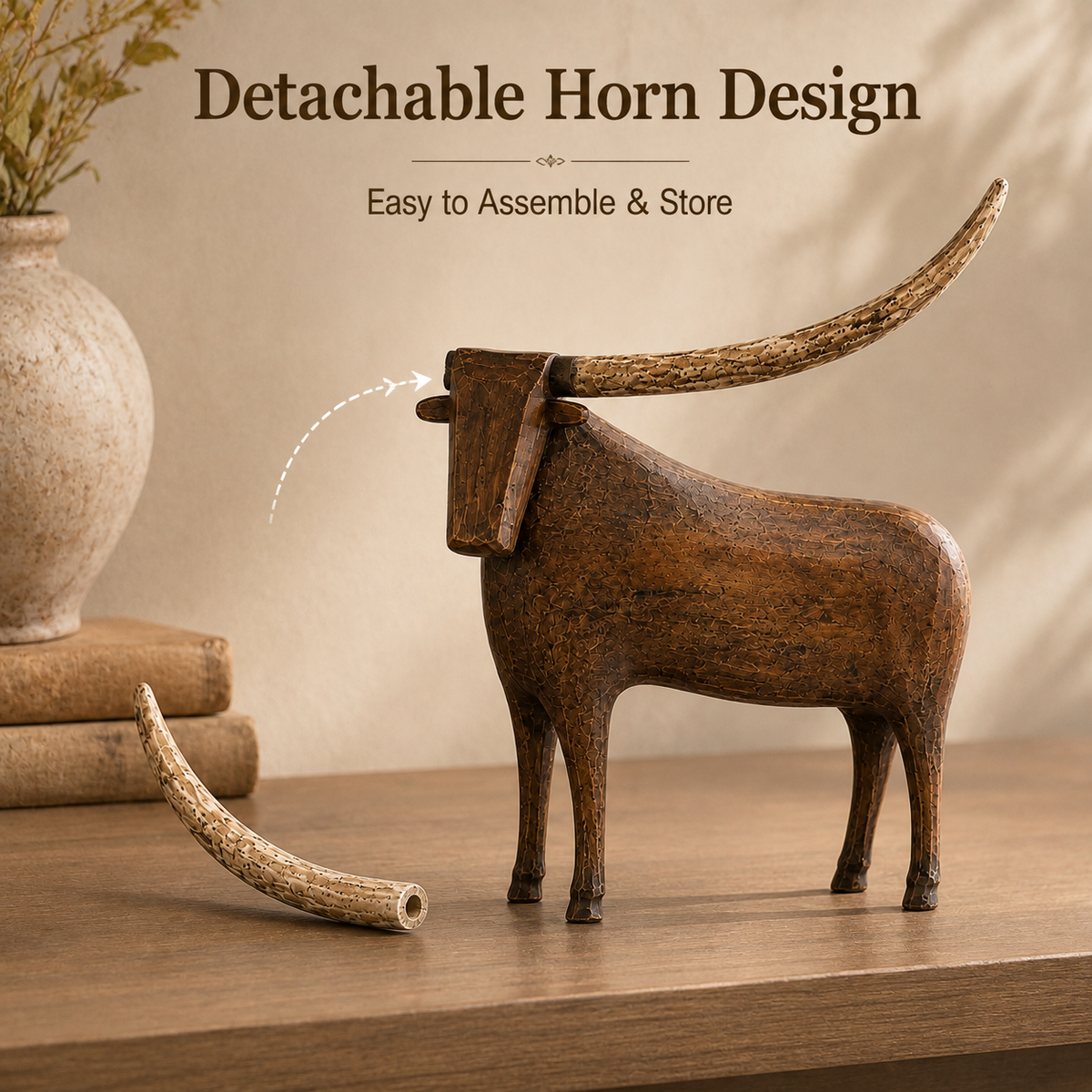 🔥 Today Only 50% OFF-🐂Vintage Longhorn Bull Sculpture