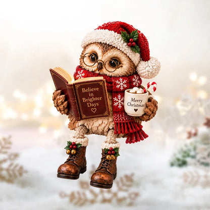 🍂 Holiday Celebration 50% OFF ✨-🦉Heartwarming Reading Owl Figurine for Cozy Book Lover Decor 📚