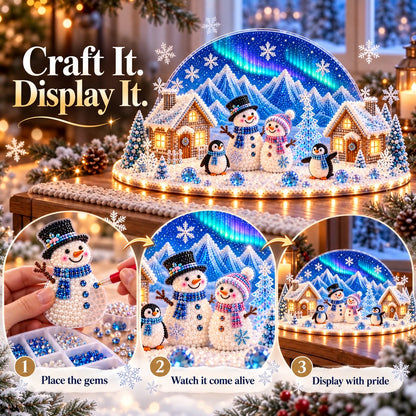 Winter Wonder DIY Decor Kit, Light-Up 3D Christmas Village Gem Art☃️🏠