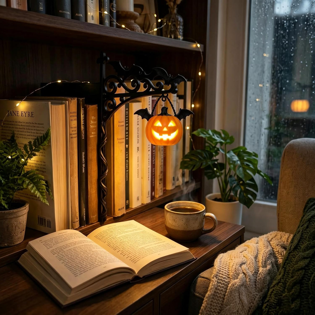 🔥 Last Day 50% OFF✨-👻 Halloween Bookend Light Adds Gothic Spooky Charm to Your Home Decor 🎃✨