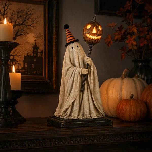 ⏰Last Day 50% OFF✨-👻 Spooky Glowing Ghost Figurine Perfect for Halloween Home & Party Decor 🎃✨