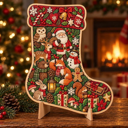 🔥 Last Day 50% OFF✨-🧩Wooden Christmas Puzzle with Stand – 8 Festive Designs to Build & Display 🎄