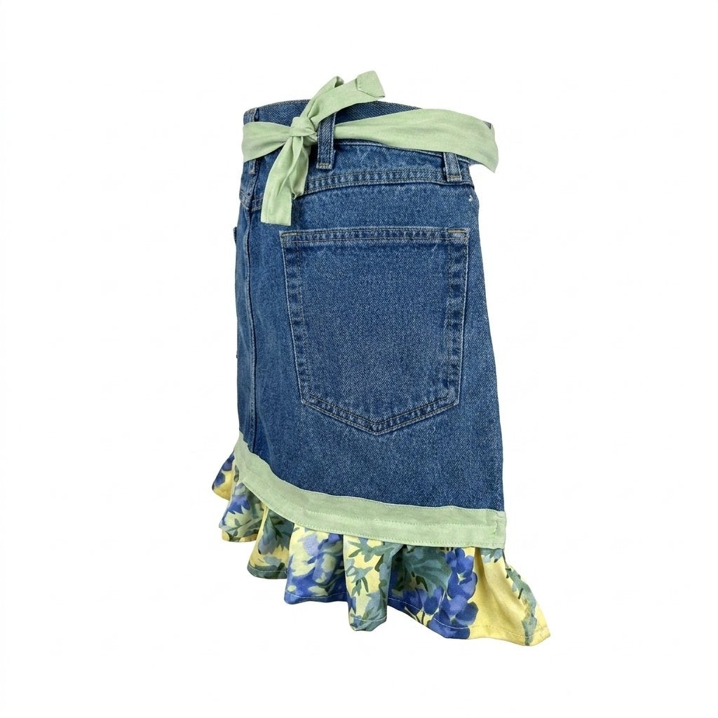 👖 Denim Echo Ruffle Apron
