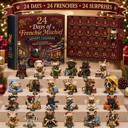 🎁 Last Day 50% OFF✨-🐶24-Day French Bulldog Advent Calendar with 24 Unique Characters & Daily Holiday Surprises 🎄