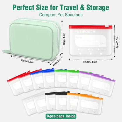💊💧 A8 Waterproof Pill Pouch Set – 7–14 Day Storage, Crush-Resistant & Travel-Friendly ✨🧳