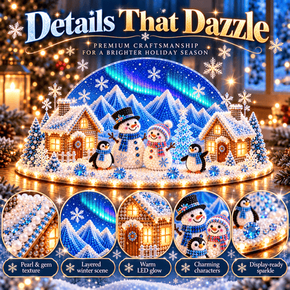 Winter Wonder DIY Decor Kit, Light-Up 3D Christmas Village Gem Art☃️🏠