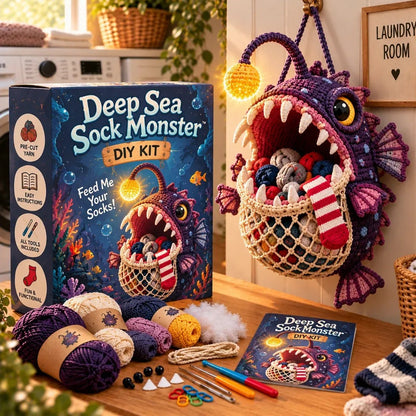 Deep Sea Sock Monster purple ocean creature kit