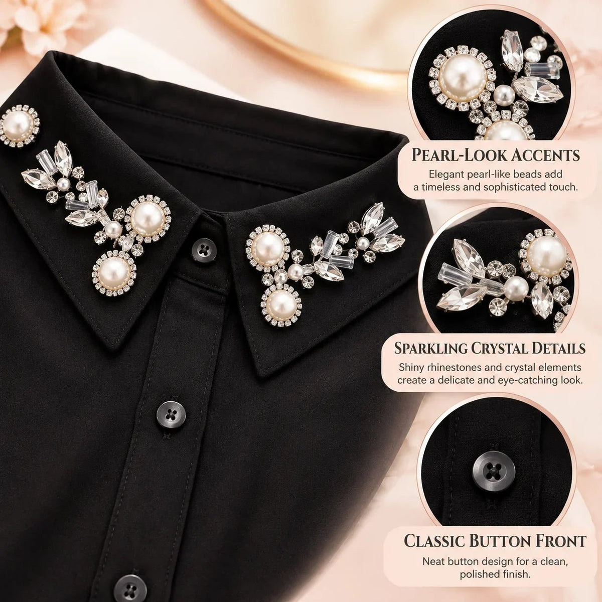🔥 Holiday Celebration 50% OFF ✨-Add Instant Elegance with This Jeweled Detachable Collar 💎