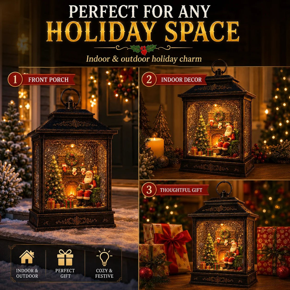 🎁 Last Day 50% OFF✨-🎅 Santa's Magical Fireplace Lantern Bring the Magic of Christmas Home ✨