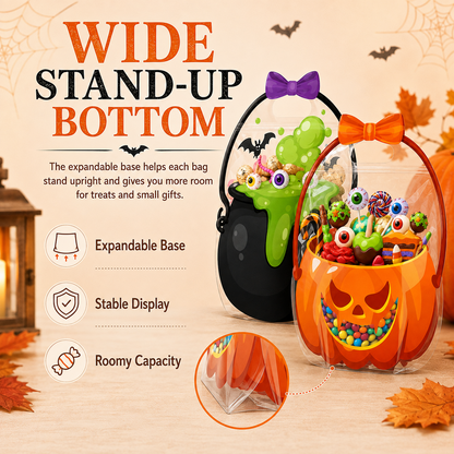 ⏰Last day Promotion 🔥-🎃 Halloween Goodie Bags for Candy, Treats & Fun Trick-or-Treat Surprises 👻✨