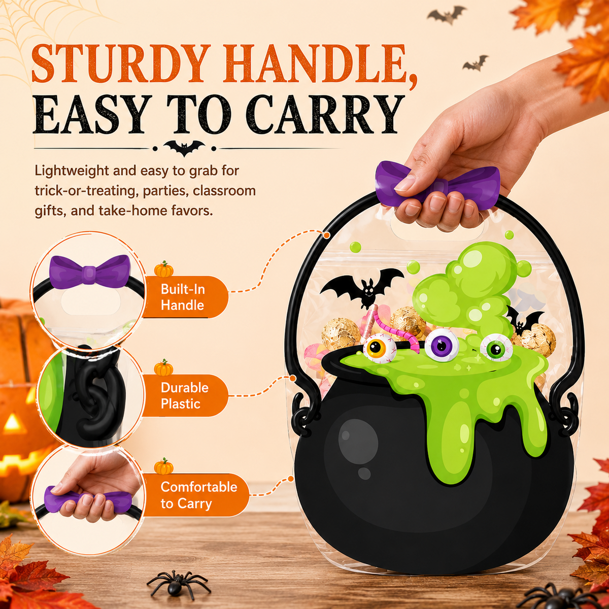 ⏰Last day Promotion 🔥-🎃 Halloween Goodie Bags for Candy, Treats & Fun Trick-or-Treat Surprises 👻✨
