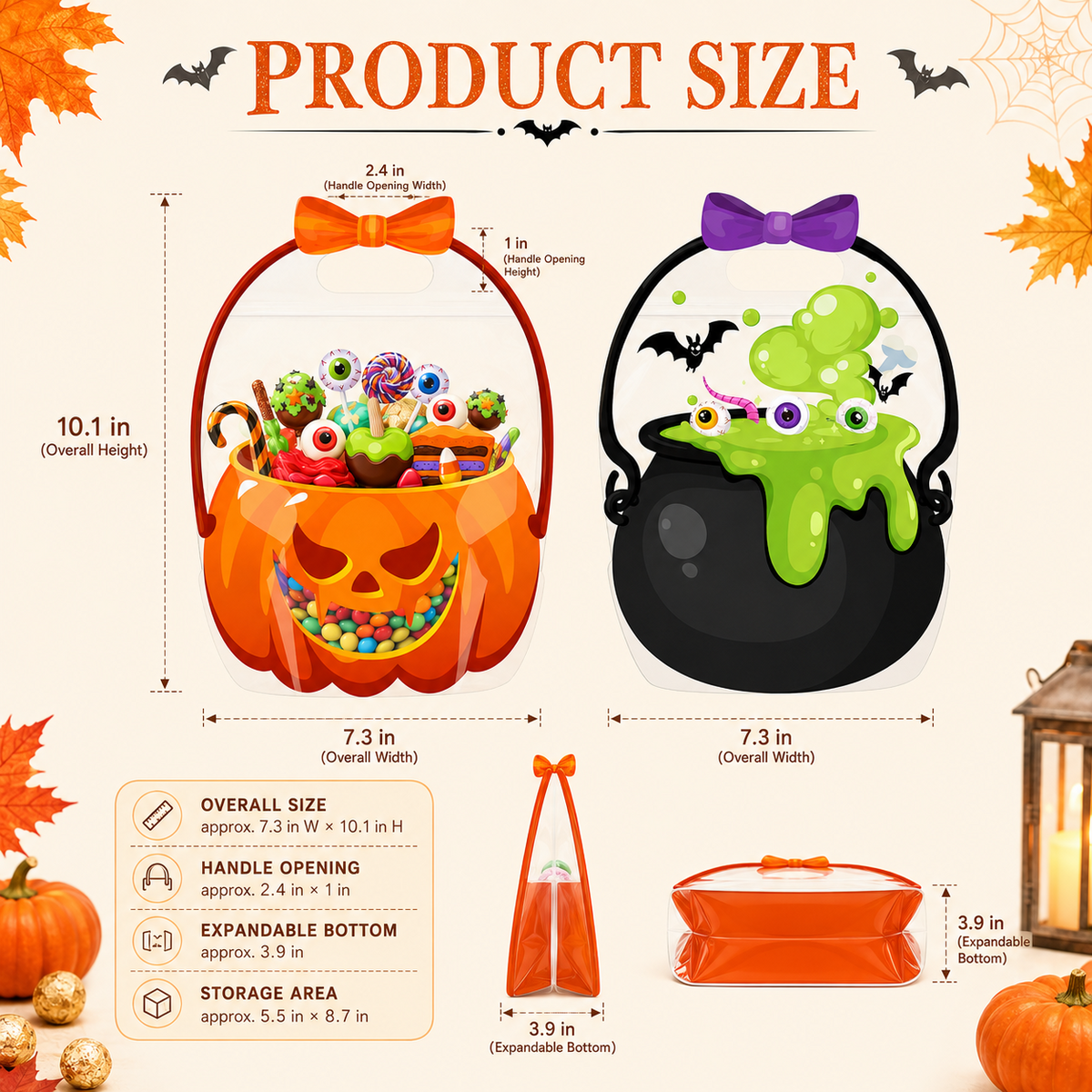 ⏰Last day Promotion 🔥-🎃 Halloween Goodie Bags for Candy, Treats & Fun Trick-or-Treat Surprises 👻✨