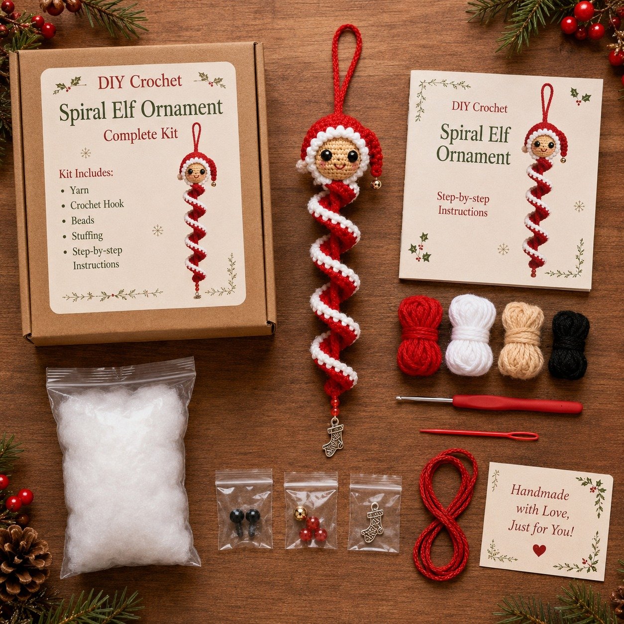 🔥HOT SALE🔥50% OFF - 🎅🌲Crochet Snowman Spiral Oranment DIY Kit