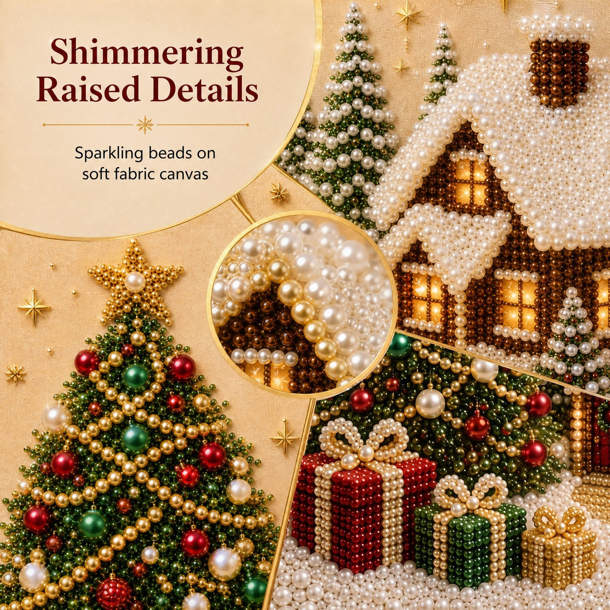 🎅🎄Premium 3D Pearl Christmas Wall Decoration Set – DIY Holiday Decor⛄️❄️