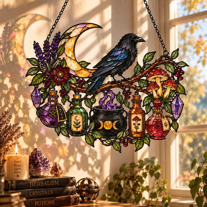 🖤 Holiday Celebration 50% OFF ✨-🐦‍⬛Gothic Raven Suncatcher for Magical Windows ⭐