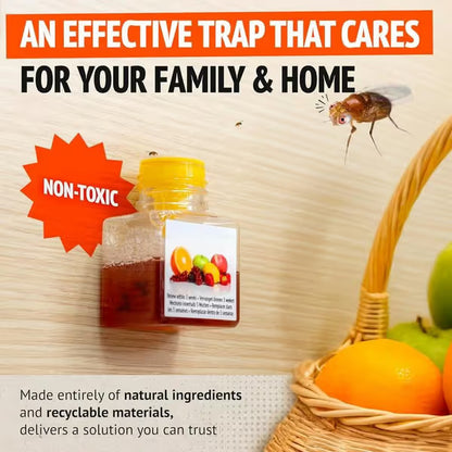 🍎Ultra-Strong Fruit Fly Trap – Easy to Use, Long-Lasting Up to 3 Weeks & Powerful Pest Control! 🚫✨
