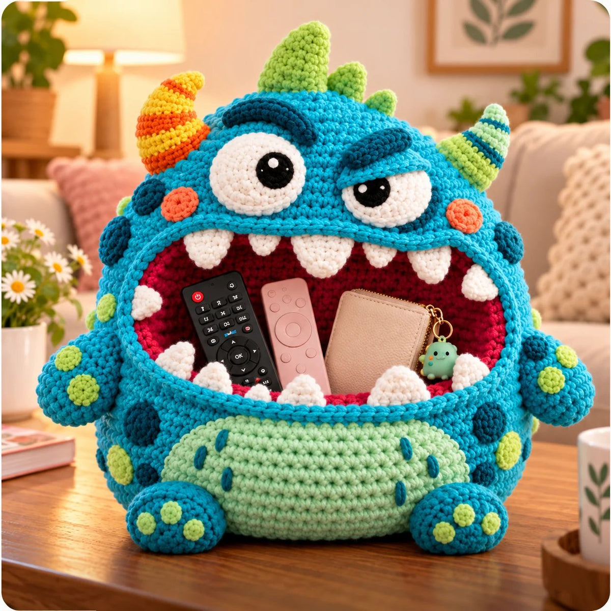 👾 Last Day 50% OFF✨-🧶Cute Hungry Monster Crochet Storage Buddies for Clutter ✨
