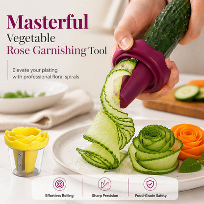 🌹 50% OFF + BUY 1 GET 2 FREE! 🥕 Manual Vegetable Spiralizer & Rose Flower Curler