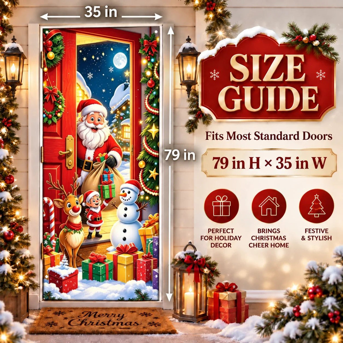 🔥 Last Day 50% OFF✨-Magical Christmas Door Cover & Holiday Party Banner 🎄