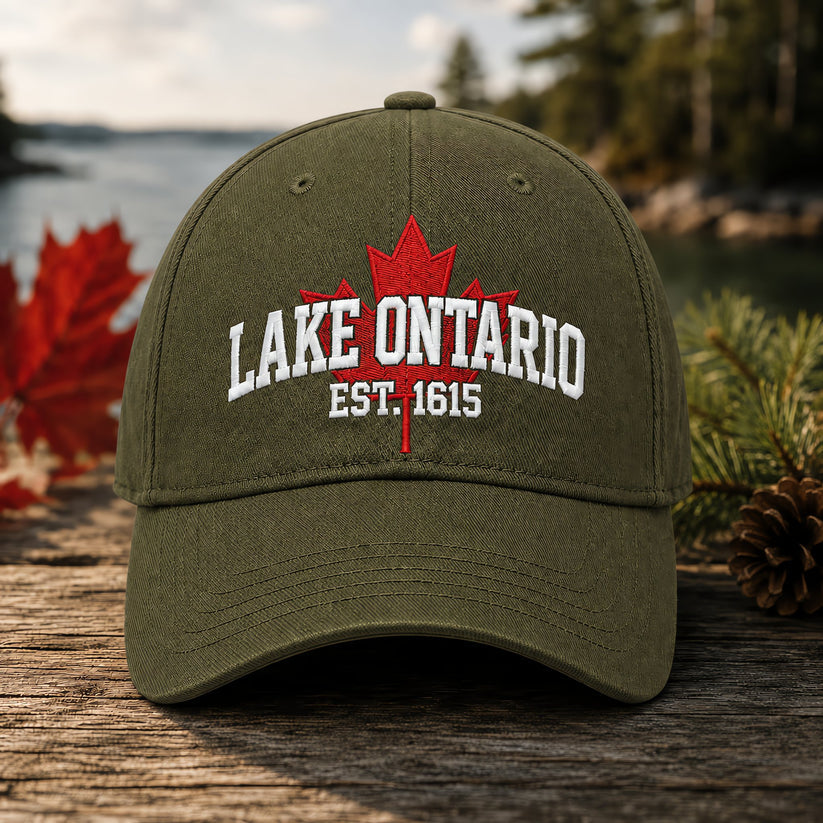 🔥 Last Day 50% OFF✨-🧢Lake Ontario Forever Embroidered Cotton Cap for Timeless Heritage Style 🌊✨