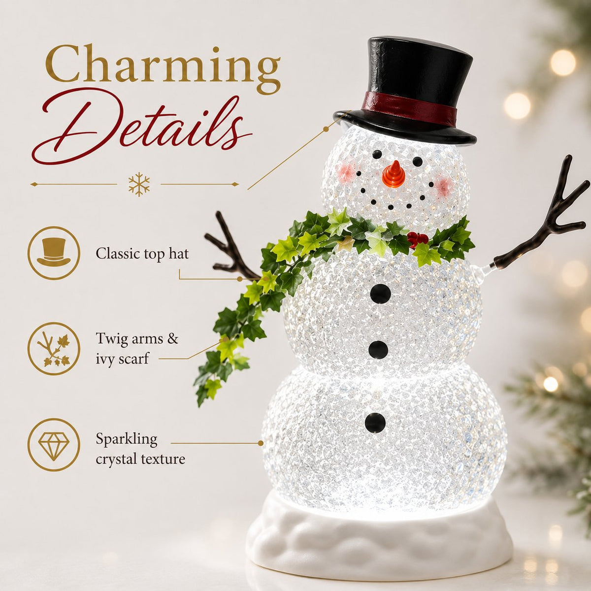 💡 Last Day 50% OFF✨-⛄Glowing Snowman Crystal Globe for Magical Christmas Decor 🎄