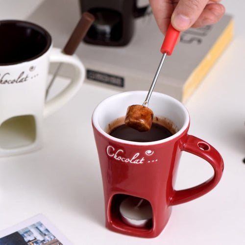 ☕ Last Day 50% OFF🕯️-🍫Handmade Chocolate Melting Mug for Cozy DIY Fondue & Sweet Holiday Treats 🎄