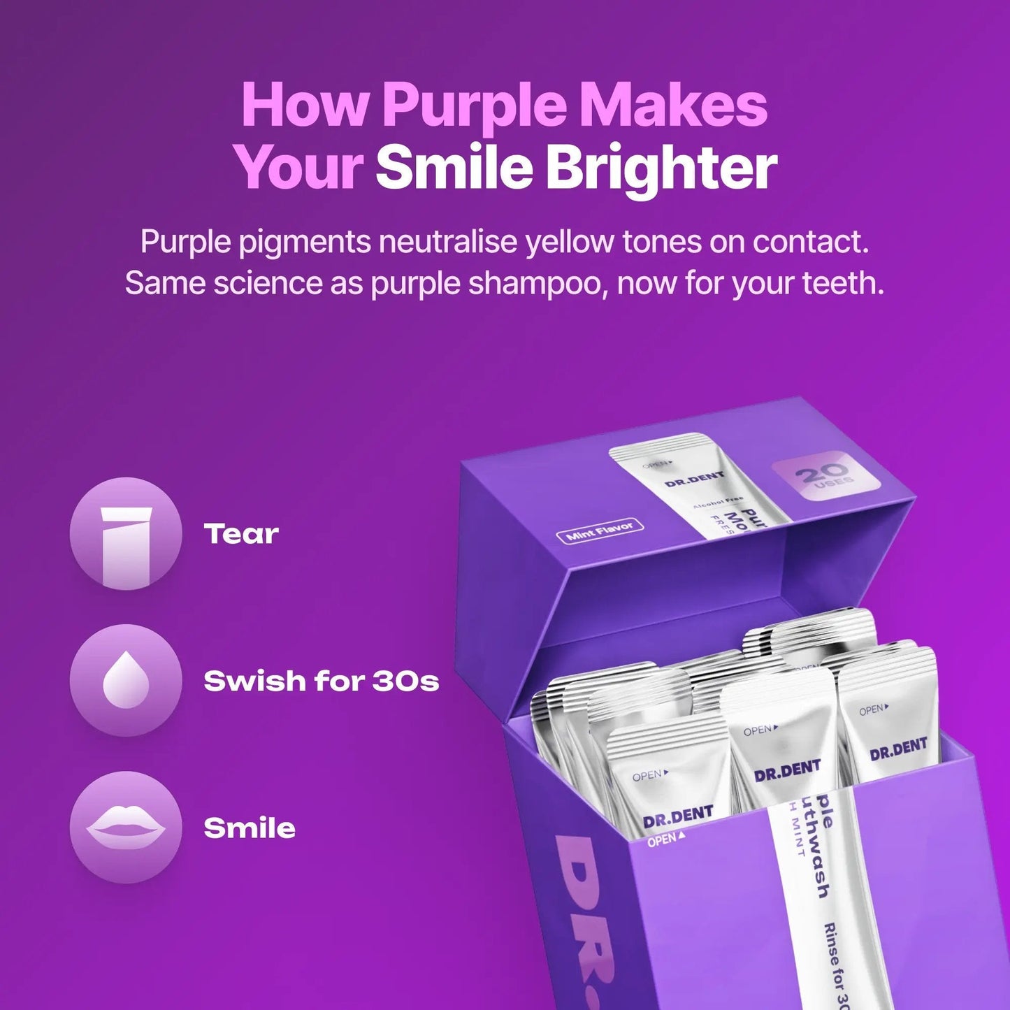 💜Purple Mouthwash Sachets 😁✨
