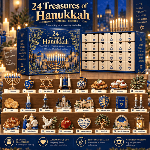 ⏰Last day Promotion 🔥-🕎 24 Treasures of Hanukkah Countdown Calendar for Meaningful Traditions, Symbols & Light ✨