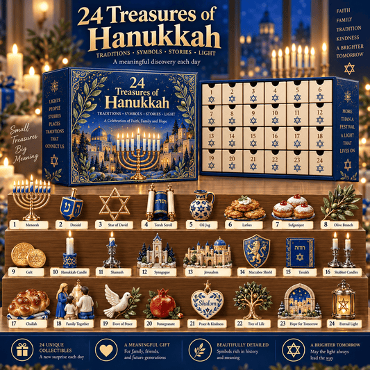 ⏰Last day Promotion 🔥-🕎 24 Treasures of Hanukkah Countdown Calendar for Meaningful Traditions, Symbols & Light ✨