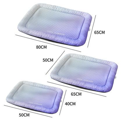 ⏰Last day Promotion 🔥-🐶 Ice Silk Pet Cooling Mat Keeps Dogs Cats Cool Relaxed All Summer ☀️❄️