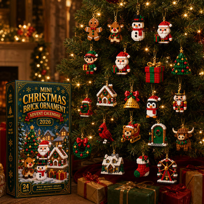 ⏳ Last Day 50% OFF🎁 – 🎄24-Day Christmas Brick Ornament Advent Calendar 🧱