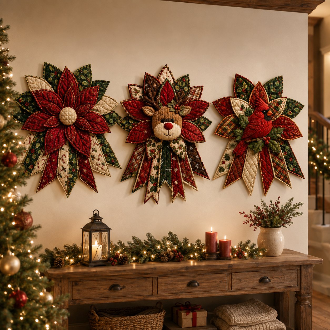 🎉 Holiday Celebration 50% OFF 🎄 – Festive Quilted Christmas Door Hanging DIY Sewing Kit
