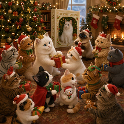 🐱 Holiday Celebration 50% OFF ✨-🎄 Cat Advent Calendar with 24 Cute Charms for Cat Lovers 🐱