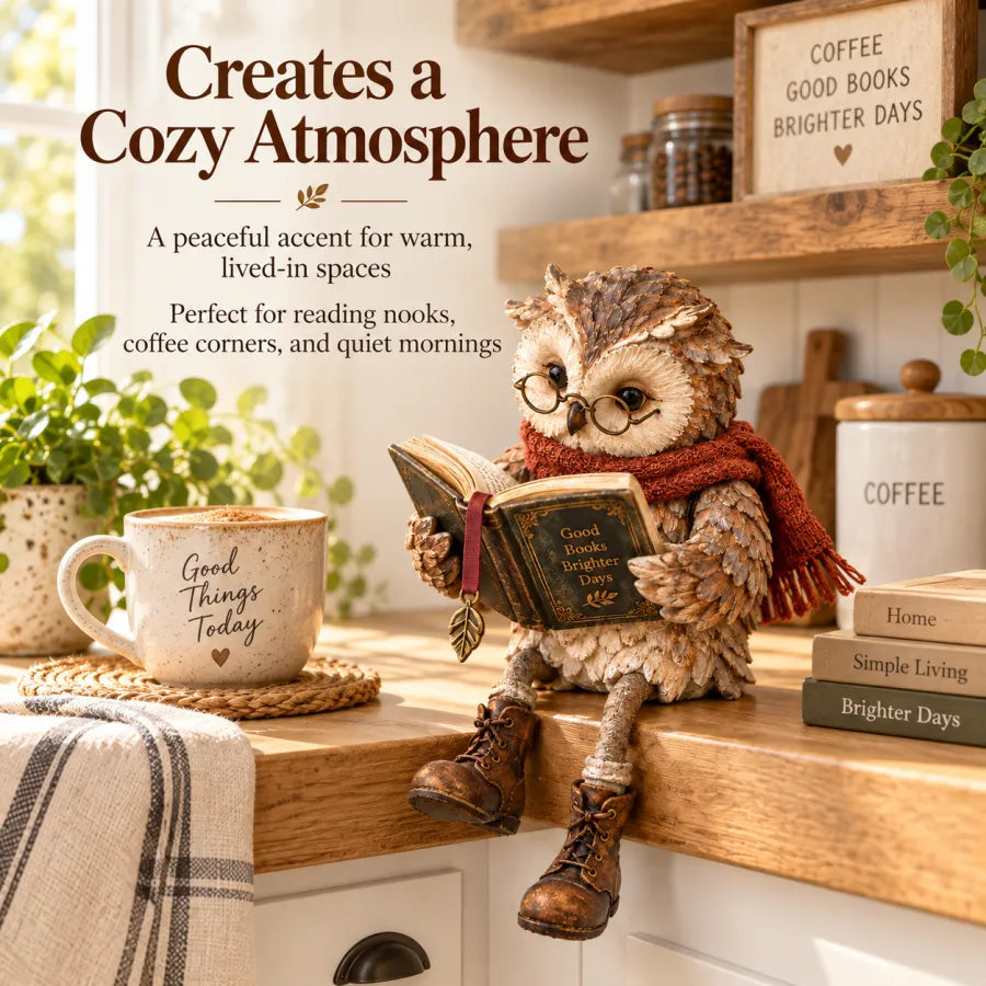 ⏰ Limited Time 50% OFF ⚡ -🦉 Reading Owl Figurine