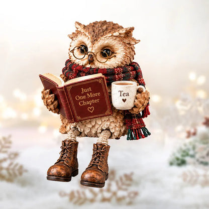 🍂 Holiday Celebration 50% OFF ✨-🦉Heartwarming Reading Owl Figurine for Cozy Book Lover Decor 📚