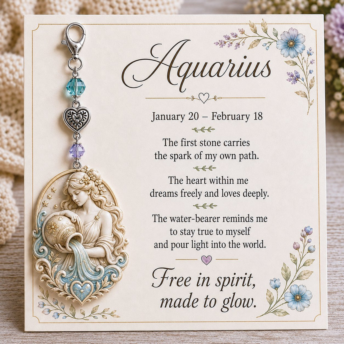 ⏰Holiday Celebration 50% OFF🔥 -✨ Personalized Zodiac Birthstone Keychains & Cards  ♈💎