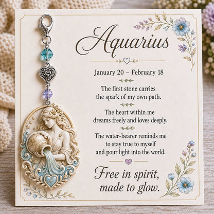 ⏰Holiday Celebration 50% OFF🔥 -✨ Personalized Zodiac Birthstone Keychains & Cards  ♈💎