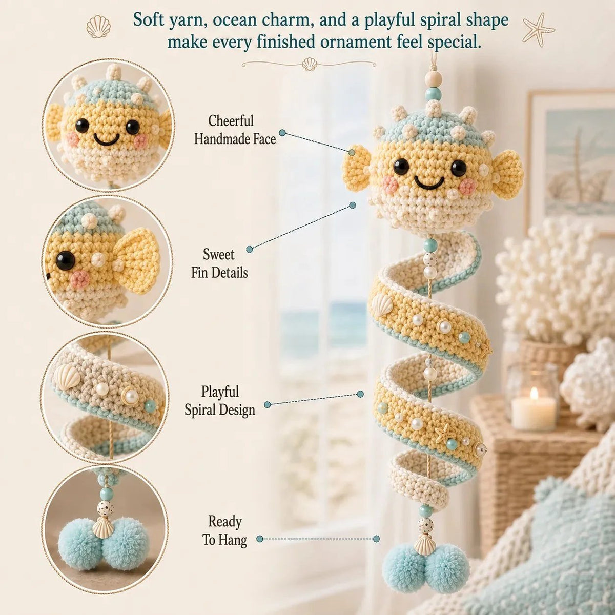 💕 Last Day 50% OFF✨-🌊Ocean Animal Crochet Kit with All Tools & Easy Step-by-Step Guide 🐋