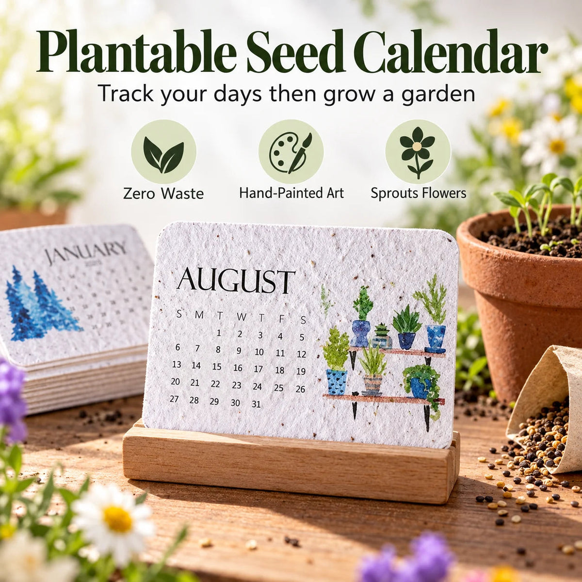 🌼Early Holiday Sale 50% OFF-🌱Eco-Friendly Plantable “Timeless” Seed Calendar 2027